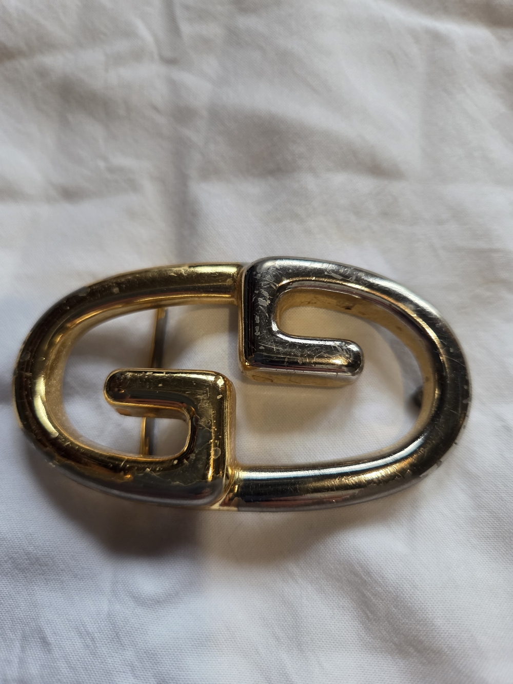 Vintage Gucci Interlocking G Two-Tone Belt Buckle – Made in Italy